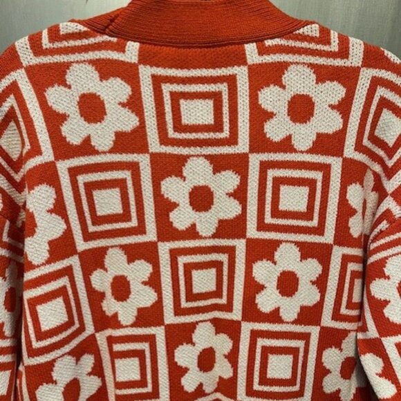 RETRO KNIT JACQUARD FLORAL CARDIGAN - Picture 15 of 16